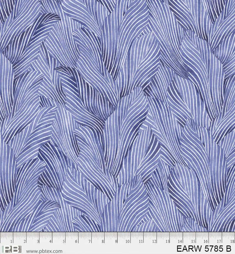 108" Earth Tones Blue Leaf Cotton Wideback Fabric per yard - Prismatic Fiber Arts