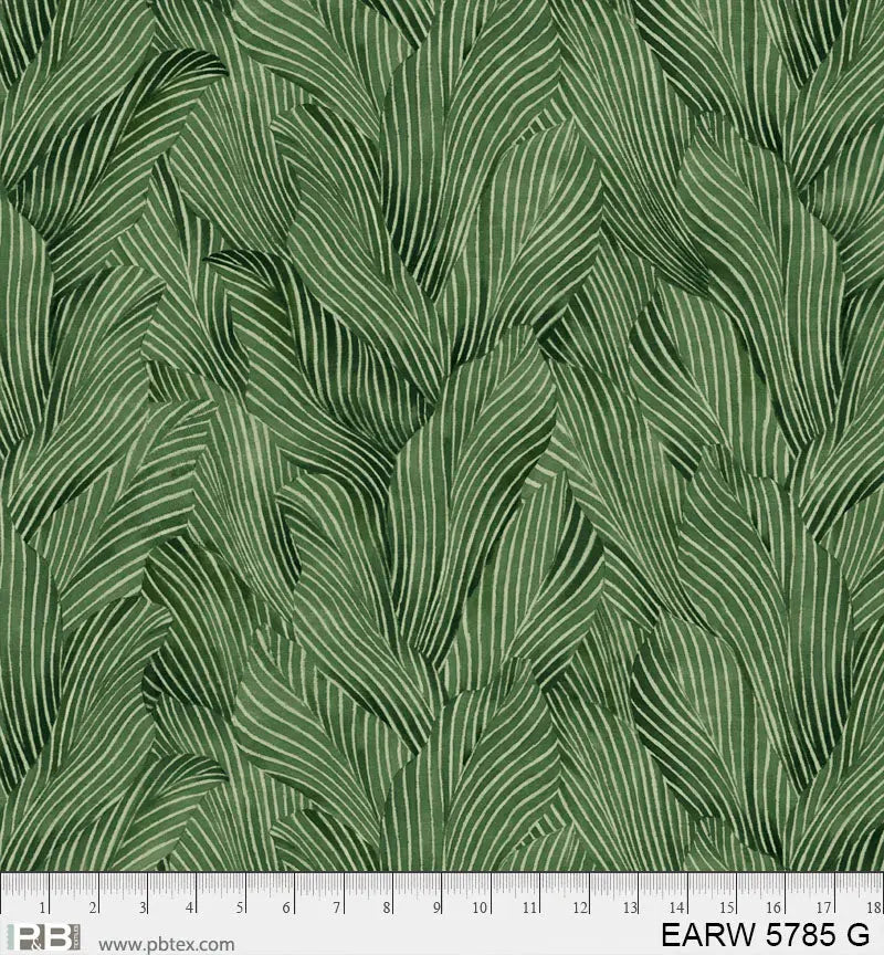 108" Earth Tones Green Leaf Cotton Wideback Fabric per yard - Prismatic Fiber Arts