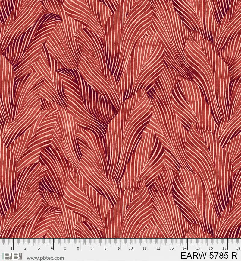 108" Earth Tones Red Leaf Cotton Wideback Fabric per yard - Prismatic Fiber Arts