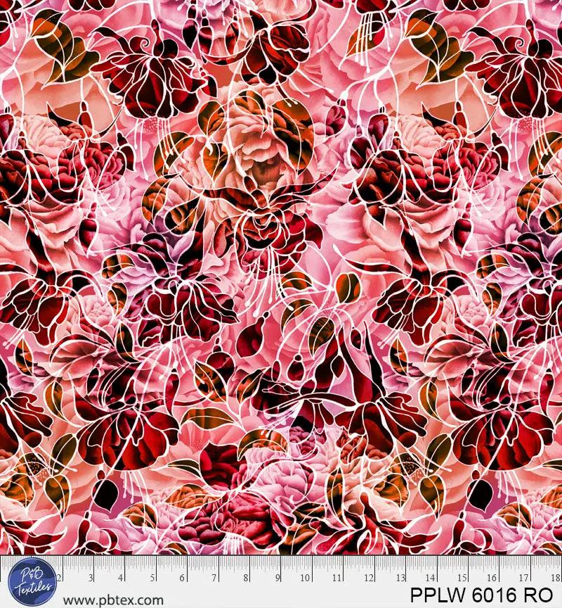 108" Petal Play Pink Red Florals Cotton Wideback Fabric per yard - Prismatic Fiber Arts