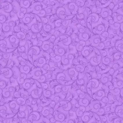108" Swirls and Twirls Lilac Purple Cotton Wideback Fabric per yard - Prismatic Fiber Arts