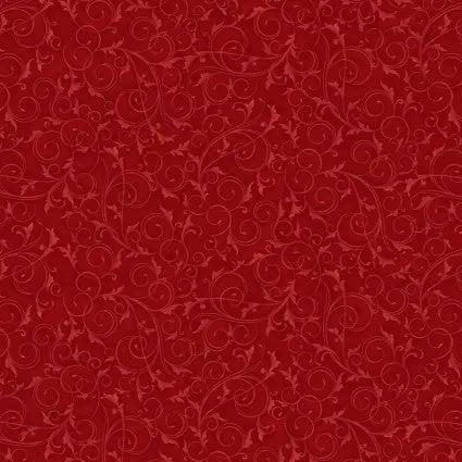 108" Swirls and Twirls Ruby Red Cotton Wideback Fabric per yard - Prismatic Fiber Arts