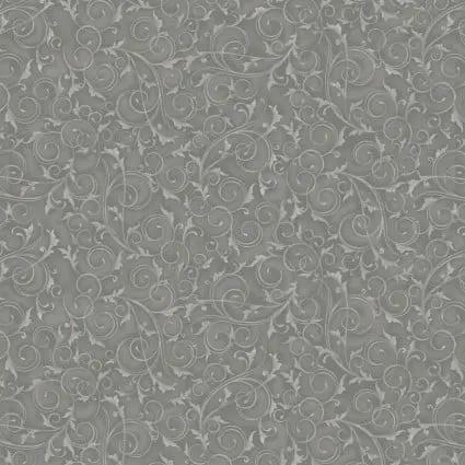 108" Swirls and Twirls Silver Grey Cotton Wideback Fabric per yard - Prismatic Fiber Arts
