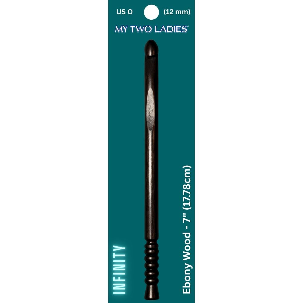 Infinity | Crochet Hook | Ebony | w/thumb print | 12 Sizes - Prismatic Fiber Arts