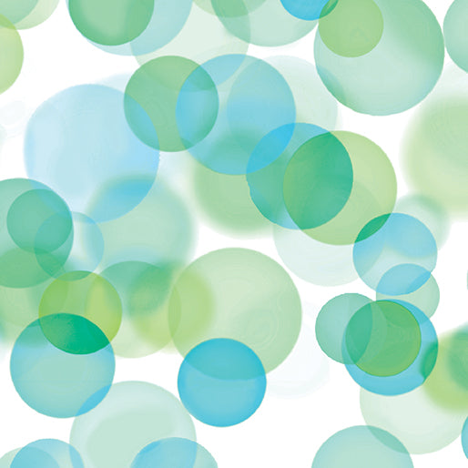 Blue/Green Bubbles 108" Ocean Cotton Wideback Fabric Per Yard - Prismatic Fiber Arts