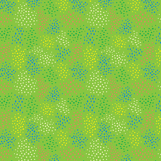 Ditsy Dots Grass Cheeto's World Cotton 44"/45" Fabric Per Yard - Prismatic Fiber Arts