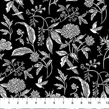 Black/White 28525-99 Nature's Sketchbook Cotton 44"/45" Fabric Per Yard - Prismatic Fiber Arts
