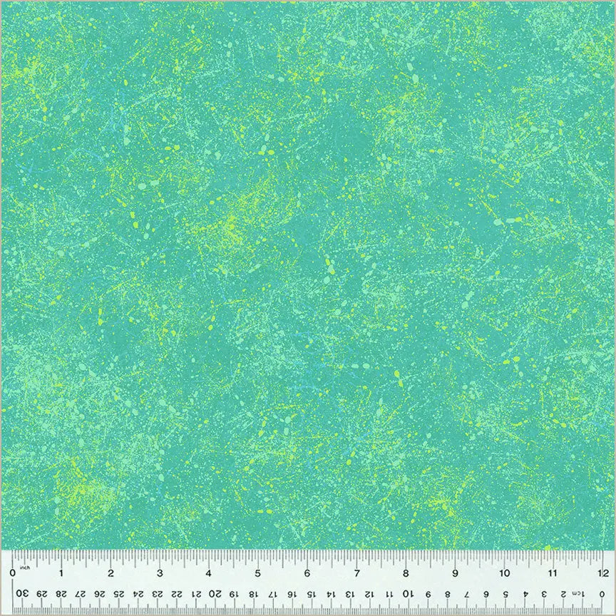 Green Aqua Noteworthy Splatter 44"/45 Fabric Per Yard - Prismatic Fiber Arts