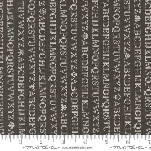 Agatha Road Midnight Words Stripe 44"/45" Fabric Per Yard - Prismatic Fiber Arts