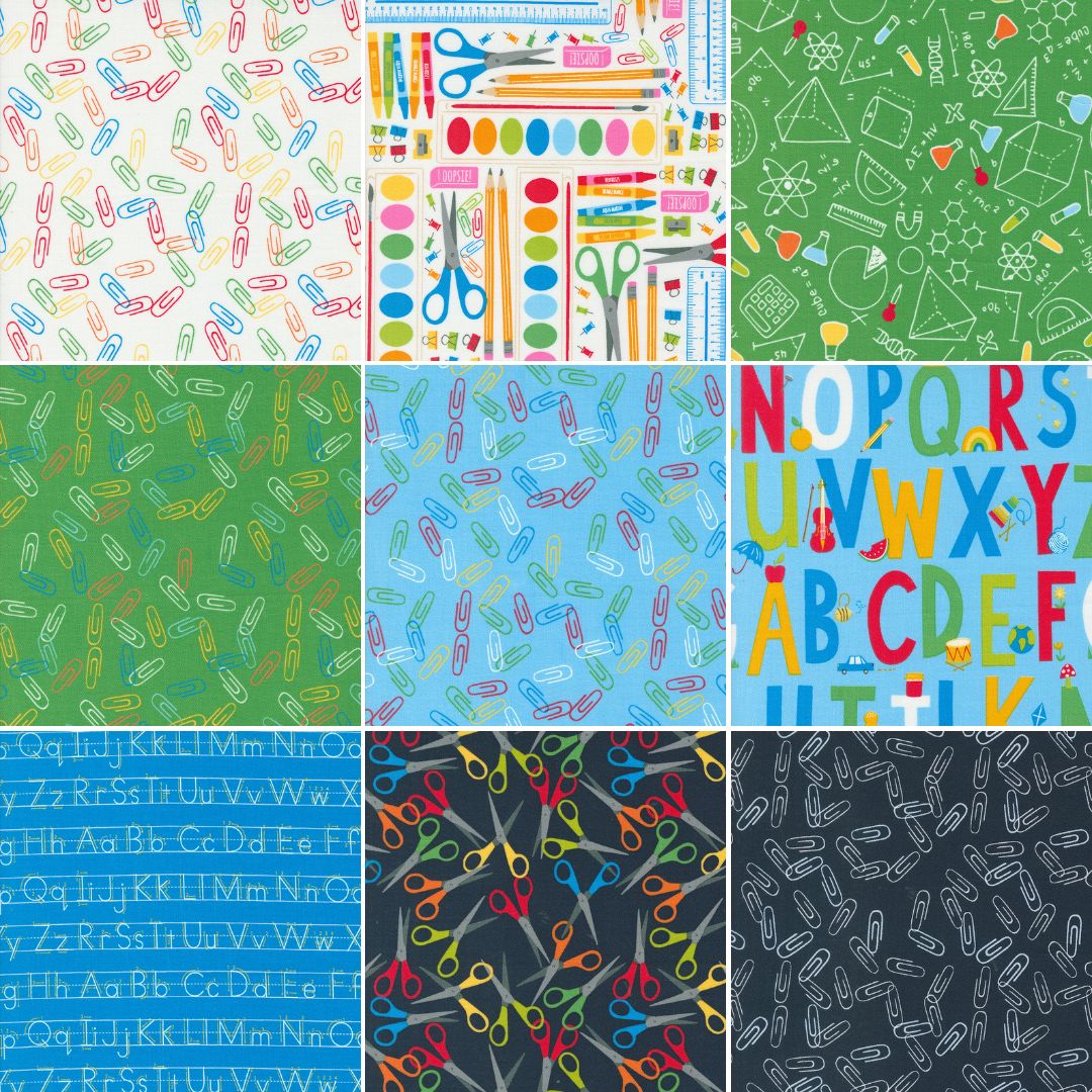 Back to School Fat Quarter Bundle - Set of 18 - Prismatic Fiber Arts