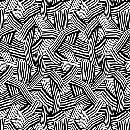 Black And White Geometric Lines Cotton Wideback Fabric per yard - Prismatic Fiber Arts