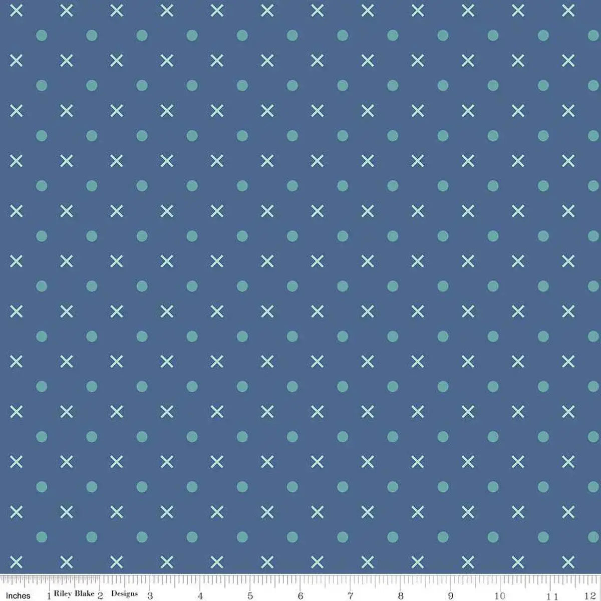 Blue Denim Bee Dots Wideback Fabric per yard - Prismatic Fiber Arts