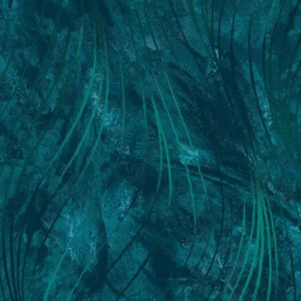 Blue Teal Go With The Flow Cotton Wideback Fabric per yard - Prismatic Fiber Arts