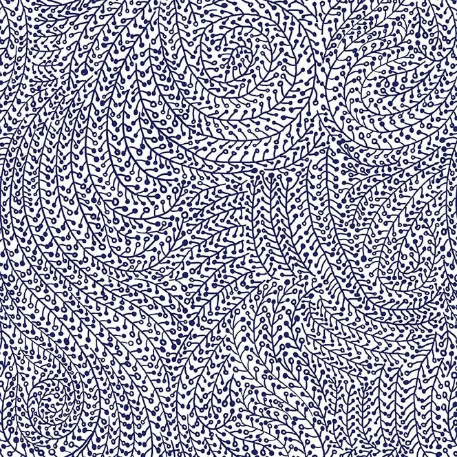 Blue Vine Maze Cotton Wideback Fabric Per Yard - Prismatic Fiber Arts