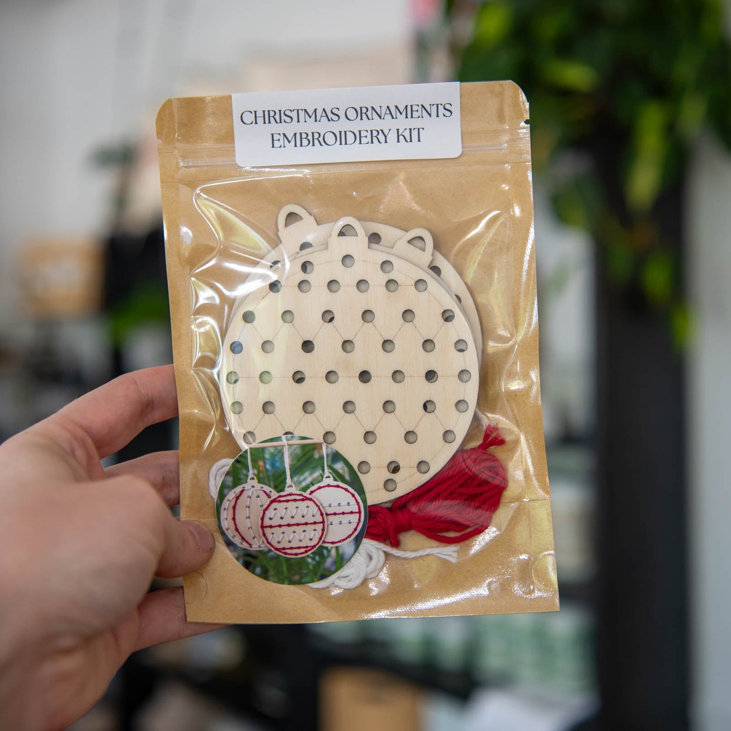 Yarn Christmas Ornament Embroidery Kit - Prismatic Fiber Arts