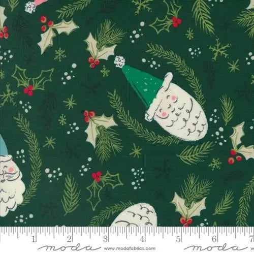 Cozy Wonderland Green Christmas Santa 44"/45" Fabric Per Yard - Prismatic Fiber Arts