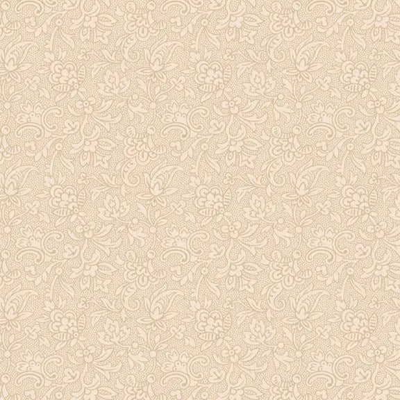 Cream Stylized Floral Cotton Wideback Fabric Per Yard - Prismatic Fiber Arts