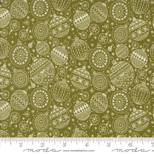 Dark Green Emmitt And Ivy Christmas Ornaments 44"/45" Fabric Per Yard - Prismatic Fiber Arts