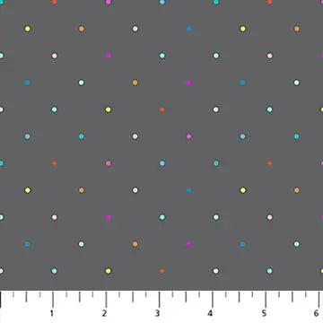 Ditsy Dots Gray Multi Dewfall Cotton 44"/45" Fabric Per Yard - Prismatic Fiber Arts