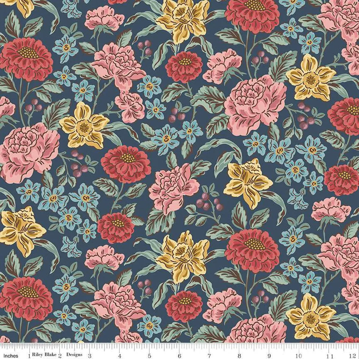 Emma Hartfield Navy 43"/44" Fabric Per Yard - Prismatic Fiber Arts