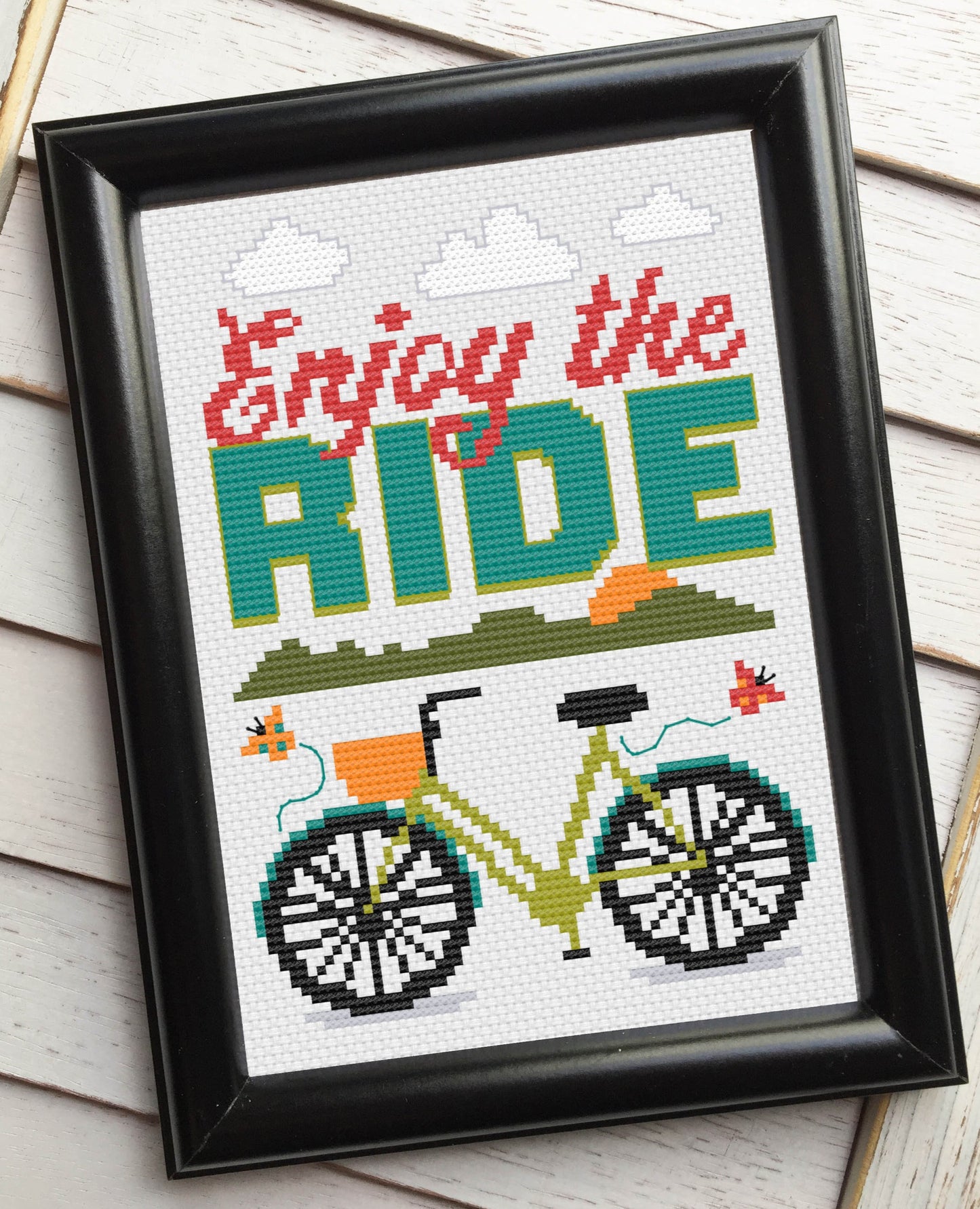 Enjoy The Ride Counted Cross Stitch DIY KIT - Prismatic Fiber Arts