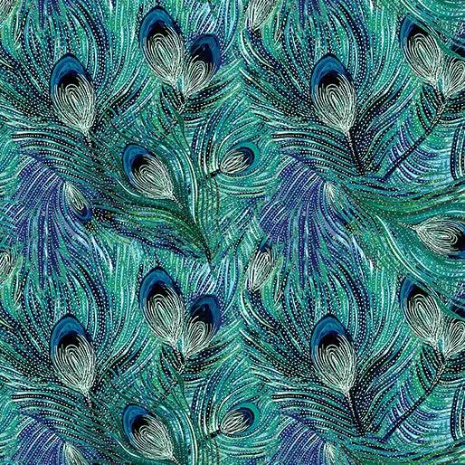 Feather Teal Affinity Cotton 44"/45" Fabric Per Yard - Prismatic Fiber Arts