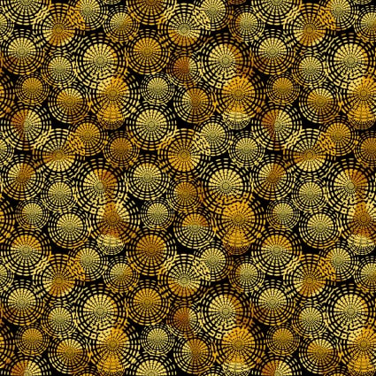 Flock Together Circle Stitch Yellow Cotton 44"/45" Fabric Per Yard - Prismatic Fiber Arts
