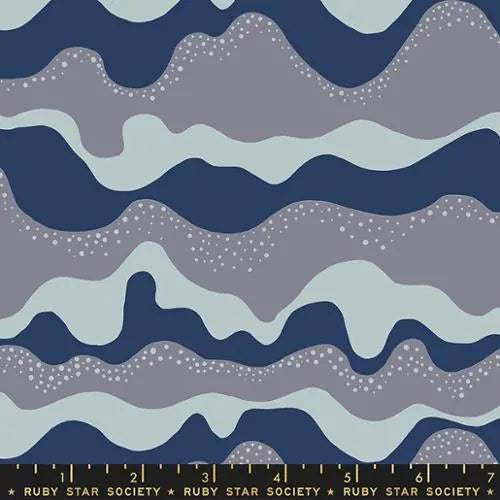 Floradora Navy Sea And Sky Geometric 43"/44" Fabric Per Yard - Prismatic Fiber Arts