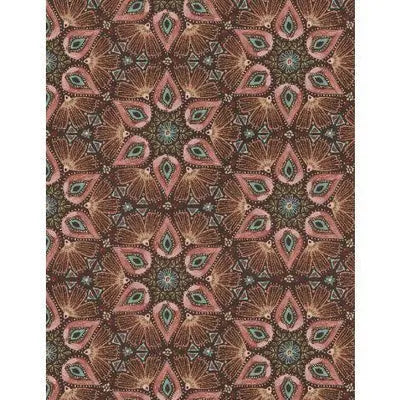 Floralscape - Medallions Dark Brown Cotton 44"/45" Fabric Per Yard - Prismatic Fiber Arts