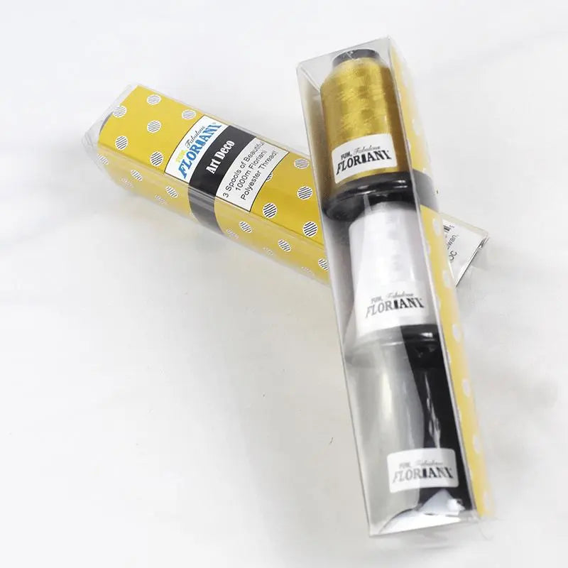 Floriani Thread 3 SPOOL SET - ART DECO Black & White - Prismatic Fiber Arts