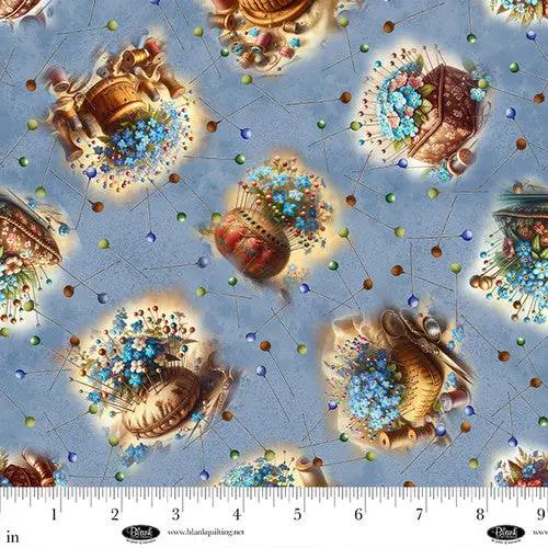 Forget Me Not Slate Cotton 44"/45" Fabric Per Yard - Prismatic Fiber Arts
