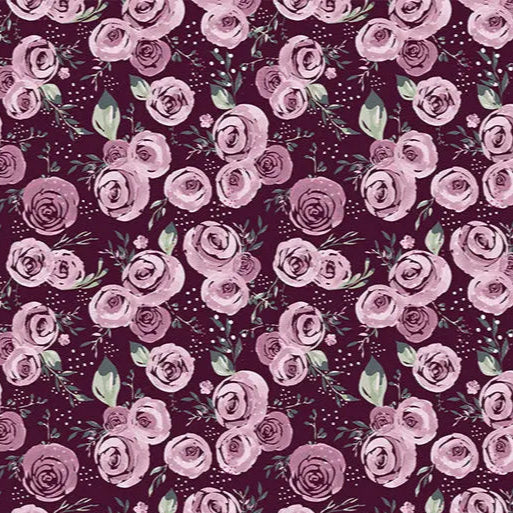 Garden Roses Quilting Cuddle Woodrose Fabric per yard - Prismatic Fiber Arts