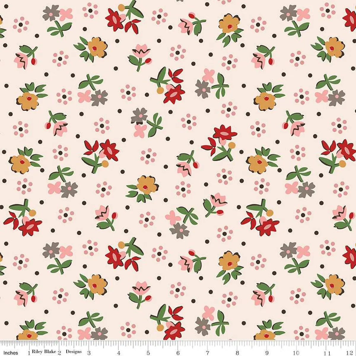 Gentler Times Reunion Coral Cotton Wideback Fabric per yard - Prismatic Fiber Arts