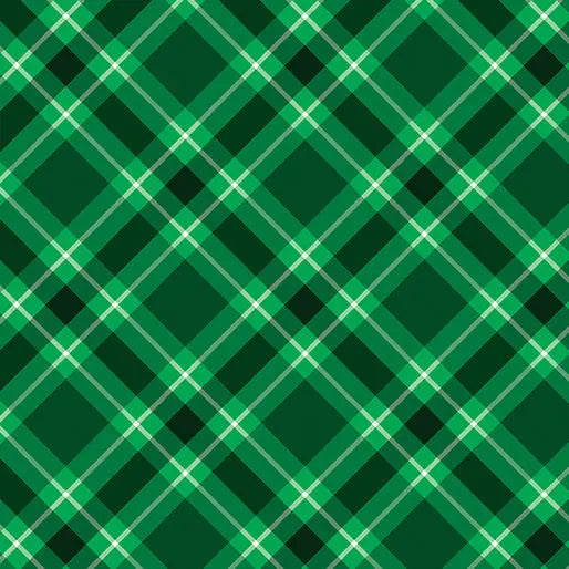Green Hunter Plaid Cotton Wideback Fabric per yard - Prismatic Fiber Arts
