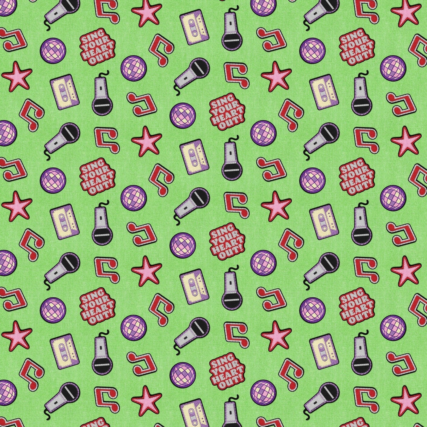 Green Patch Perfect Music Cotton 43"/44" Fabric Per Yard - Prismatic Fiber Arts