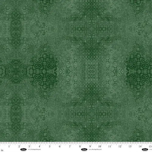 Green Textured Damask Casabella Cotton Wideback Fabric Per Yard - Prismatic Fiber Arts