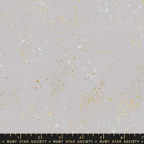 Grey Dove Speckled Metallic Cotton Wideback Fabric per yard - Prismatic Fiber Arts