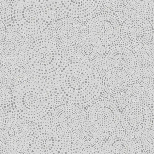 Grey Fog Hexi Dots Cotton Wideback Fabric per yard - Prismatic Fiber Arts
