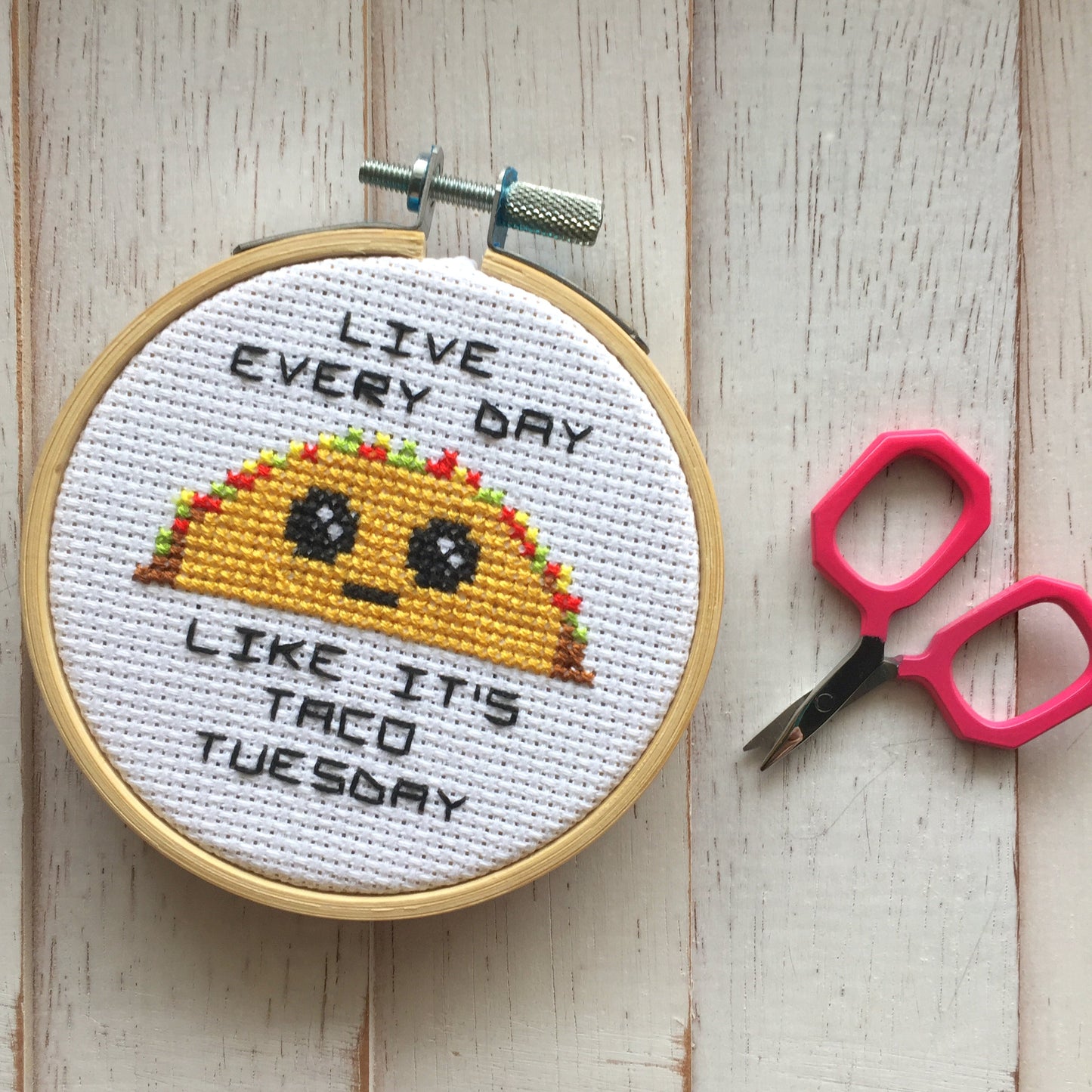 Taco Tuesday Counted Cross Stitch DIY KIT - Prismatic Fiber Arts