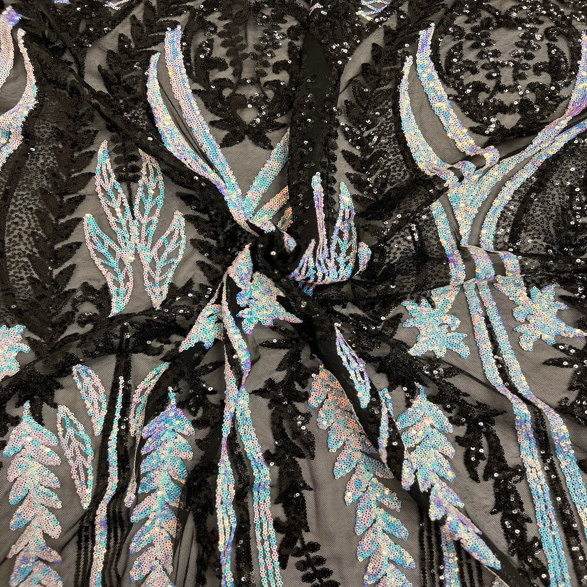 Alina Damask Stretch Sequins Fabric