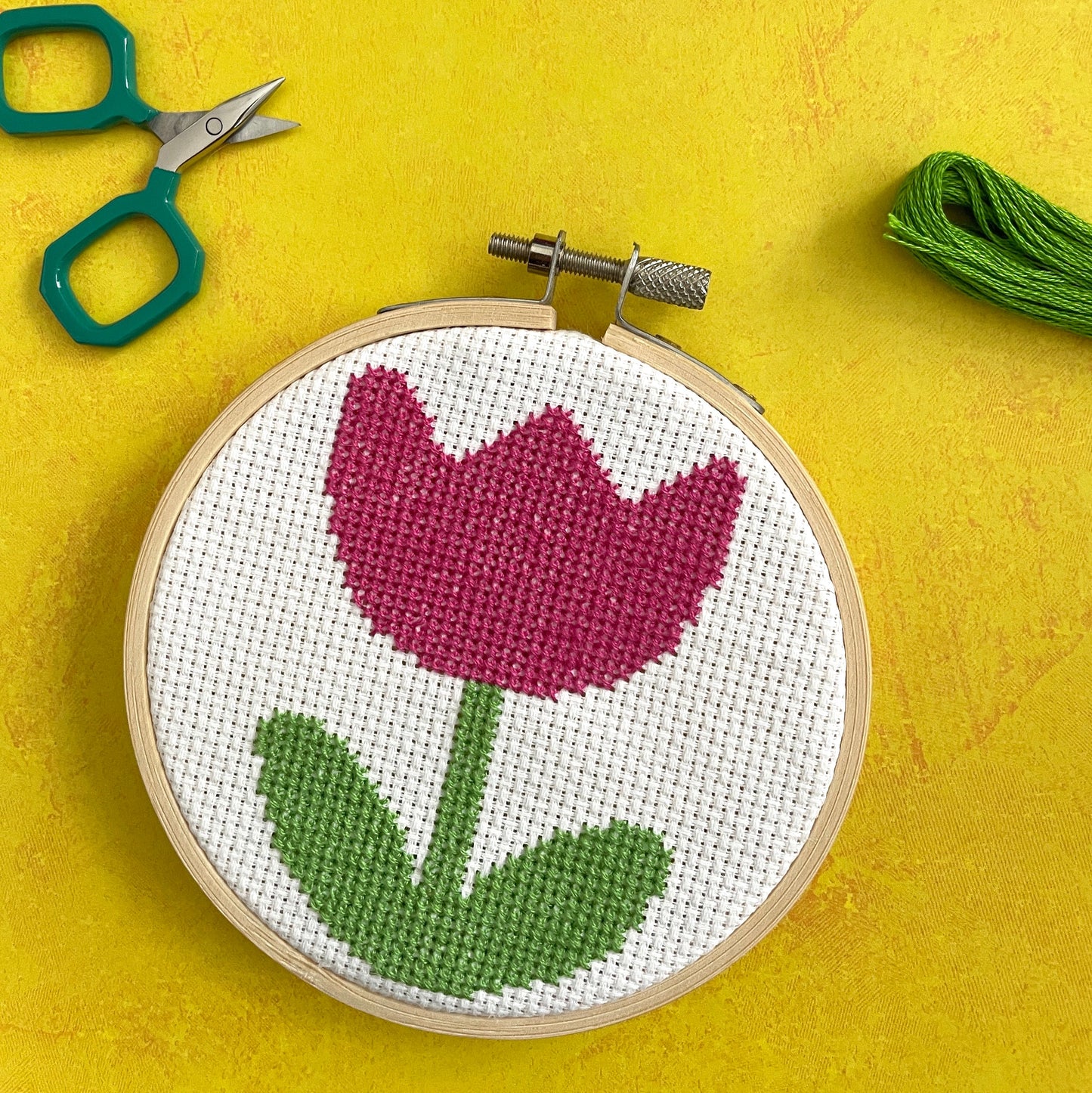 Tulip by Mary Engelbreit Counted Cross Stitch DIY KIT - Prismatic Fiber Arts