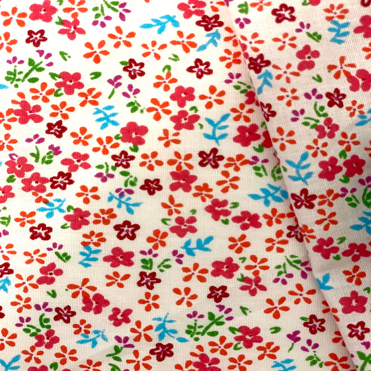 Small Floral Print Poly Cotton Fabric - Prismatic Fiber Arts