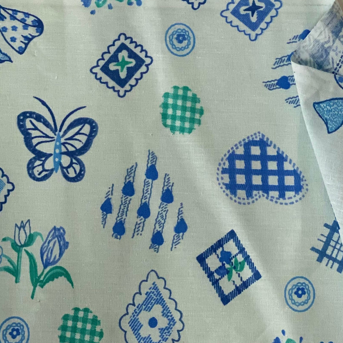 Butterfly Printed Hearts Poly Cotton Fabric - Prismatic Fiber Arts
