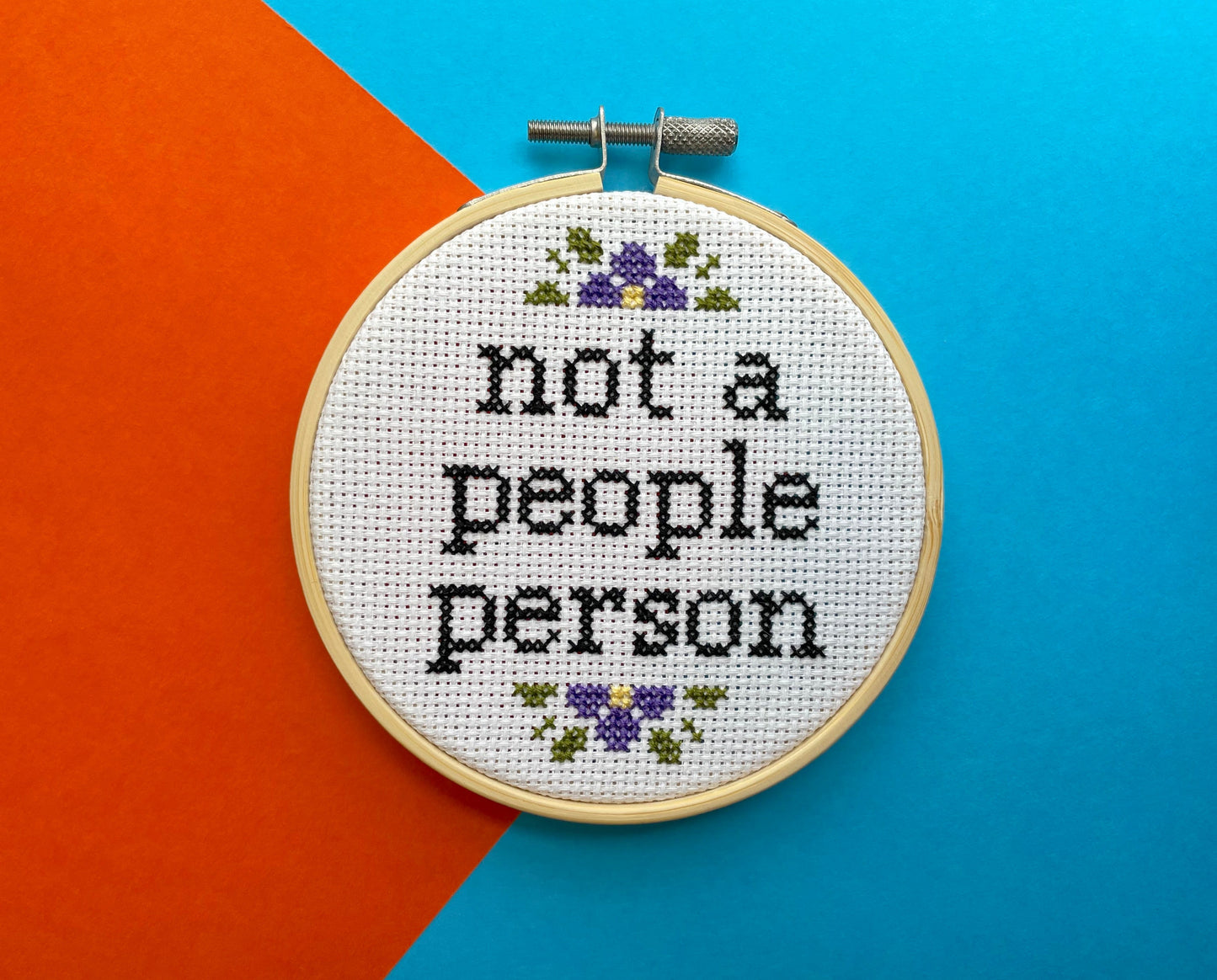 Not a People Person Cross Stitch Kit - Prismatic Fiber Arts