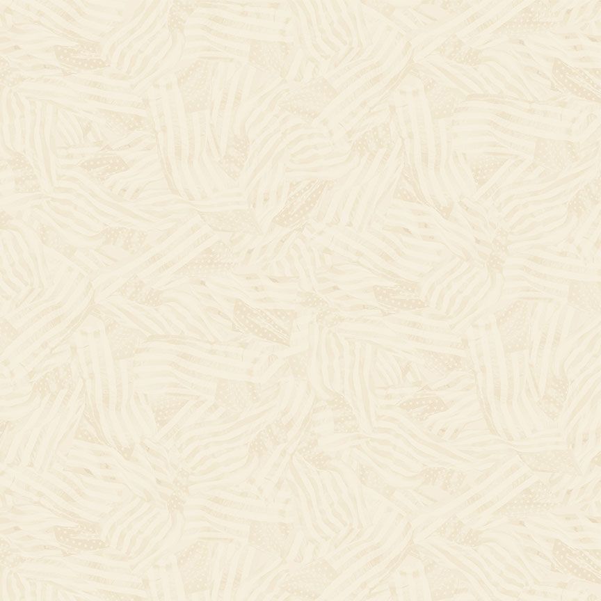 Ivory Wavy Tonal Flags Path to Freedom Cotton 44"/45" Fabric Per Yard - Prismatic Fiber Arts