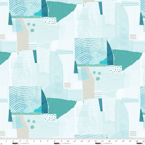 Jade Minamalist Collage Cotton 44"/45" Fabric Per Yard - Prismatic Fiber Arts