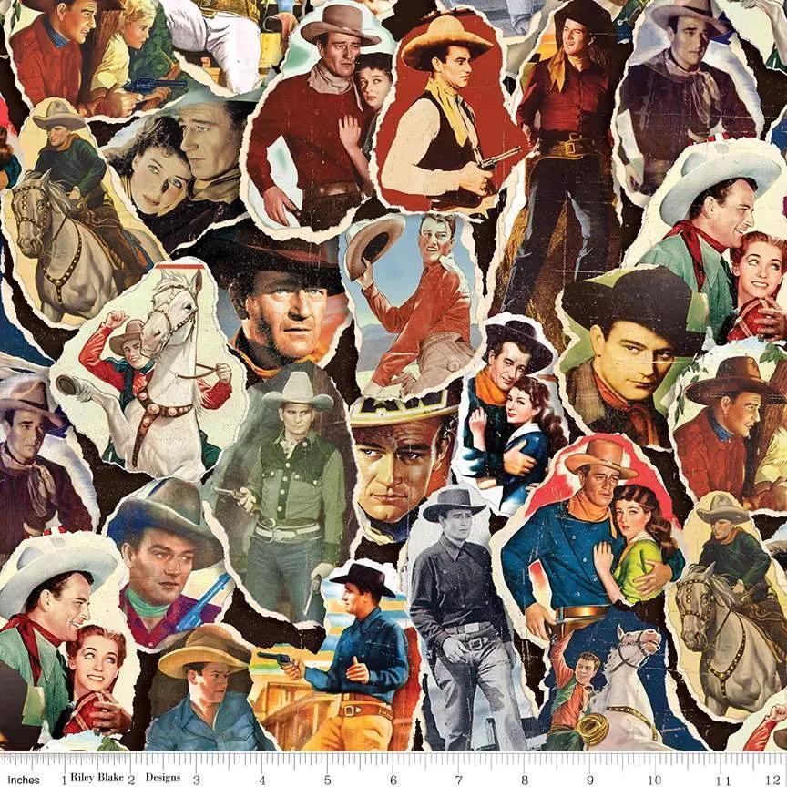 John Wayne American West Poster Print Multi 43"/44" Fabric Per Yard - Prismatic Fiber Arts