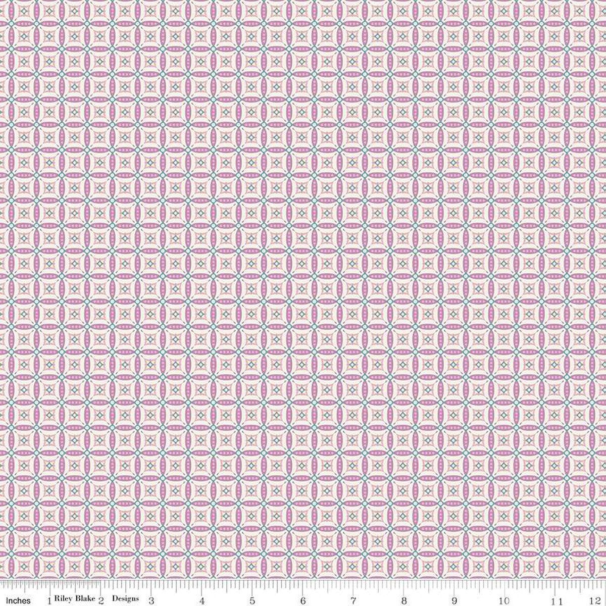 Juju's Petals Mosaic Lilac Cotton 43"/44" Fabric Per Yard - Prismatic Fiber Arts