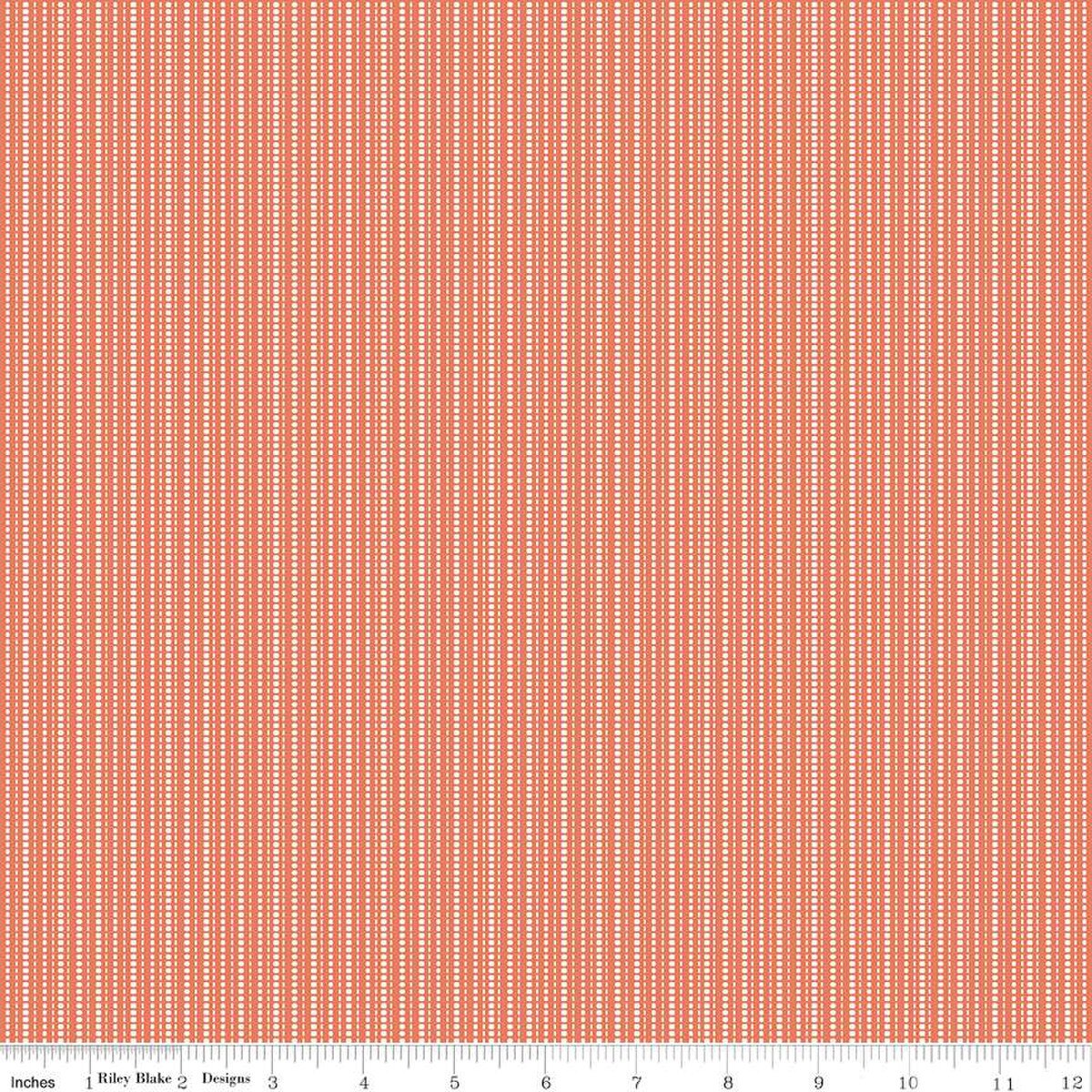 Juju's Petals Stripes Orange Cotton 43"/44" Fabric Per Yard - Prismatic Fiber Arts
