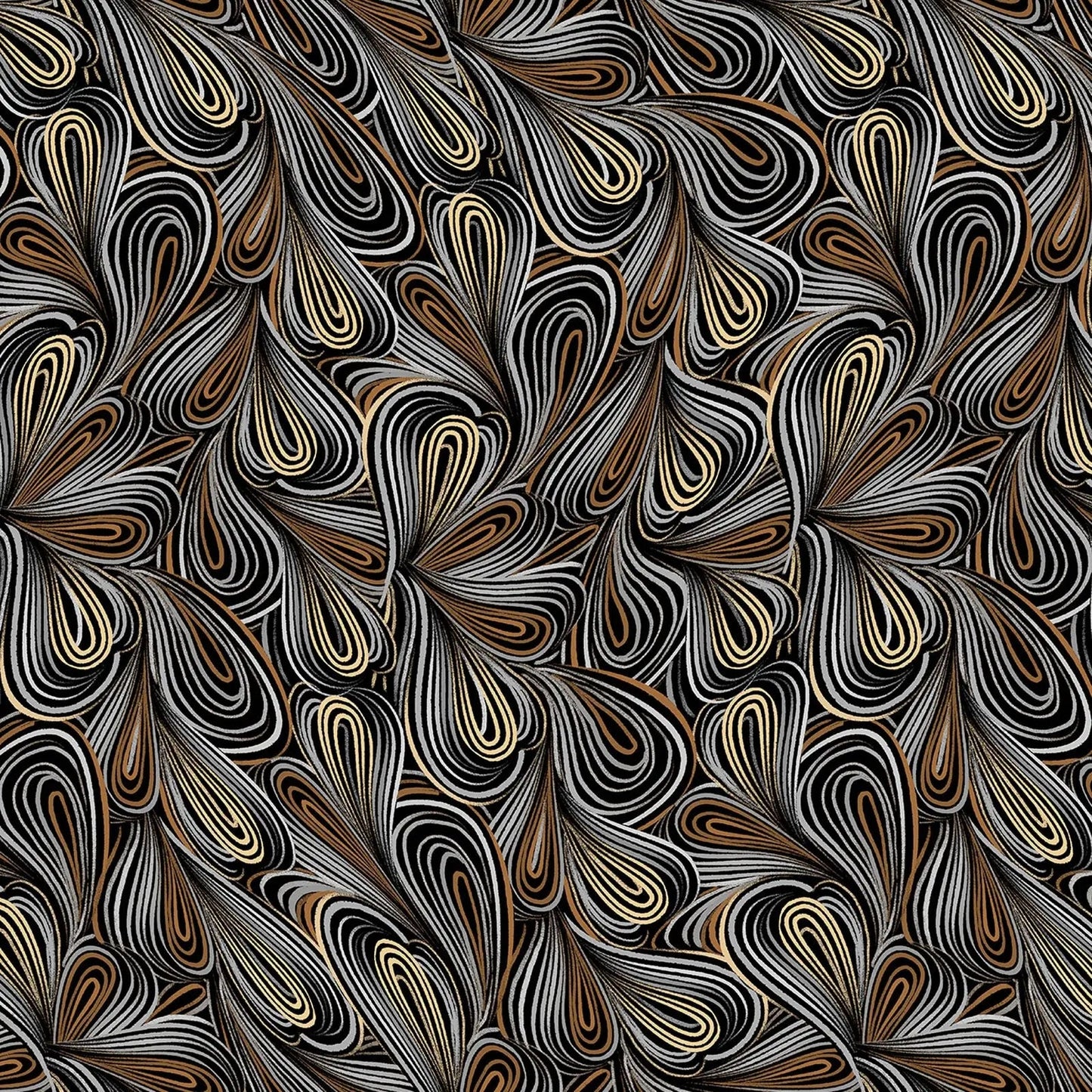 Brown Multi Color Flow Cotton Wideback Fabric per yard - Prismatic Fiber Arts